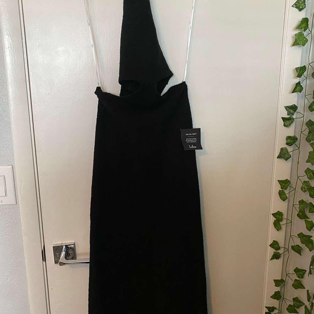 long black bandage dress
